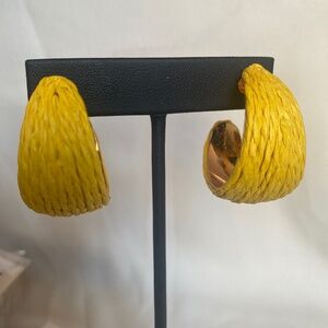 Hoop earrings wrapped in paper raffia